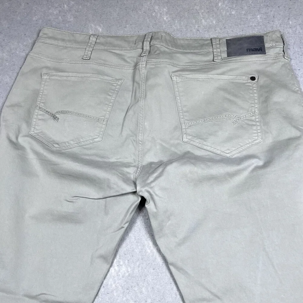 Mavi Zach Pants Mens Size 42 Gray Twill Zach Straight Leg Jeans Inseam 31 Pocket